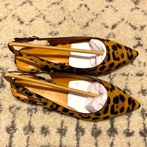 NIB J. Crew Cheetah Calf Hair slingbacks